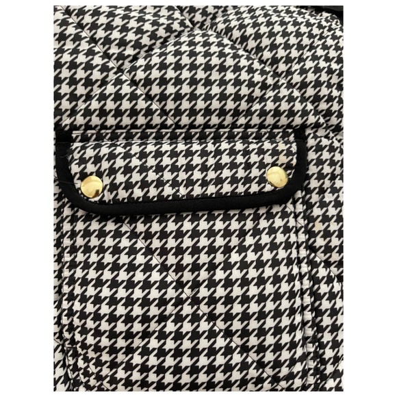 J Crew Houndstooth puffer vest women’s with snap pockets Black/White size L - Picture 7 of 8